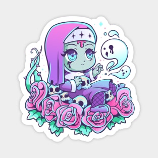 The Cute Creepy Nun Magnet