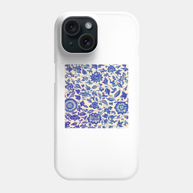 Vintage Indigo Chintz Chinoiserie Mandala Floral Blue Flowers Pattern Phone Case by styleandlife