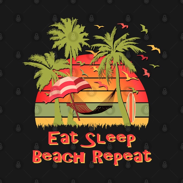 Eat Sleep Beach Repeat by Nerd_art