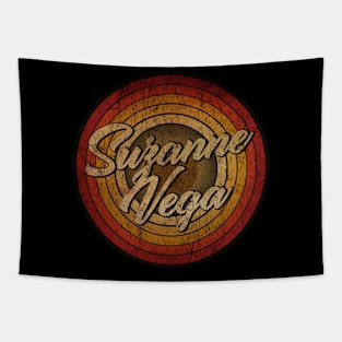 arjunthemaniac, circle retro faded Suzanne Vega Tapestry