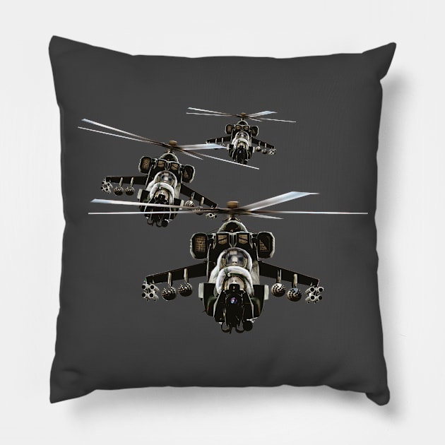 Mi-24 Hind front Pillow by Caravele