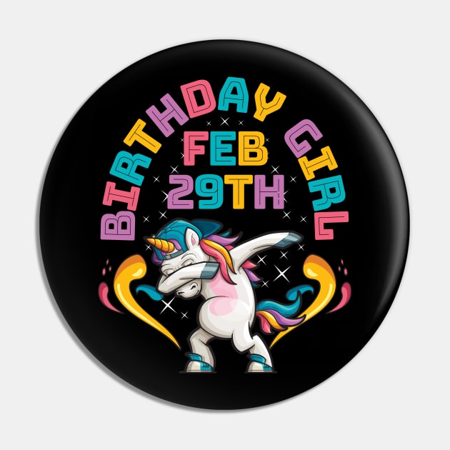 Birthday Girl Unicorn Leap Year February 29th Pin by aneisha