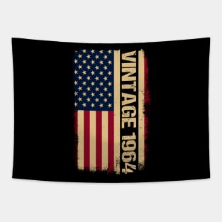 Vintage 1964 60th Birthday Gifts 60 Years Old American Flag Tapestry