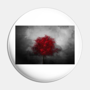 Red Maple Against A Dark Sky Pin