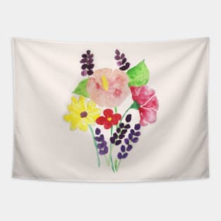 watercolor purple flowers pink and purple flowers watercolour flowers Tapestry