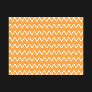 Orange and White Zigag Pattern T-Shirt