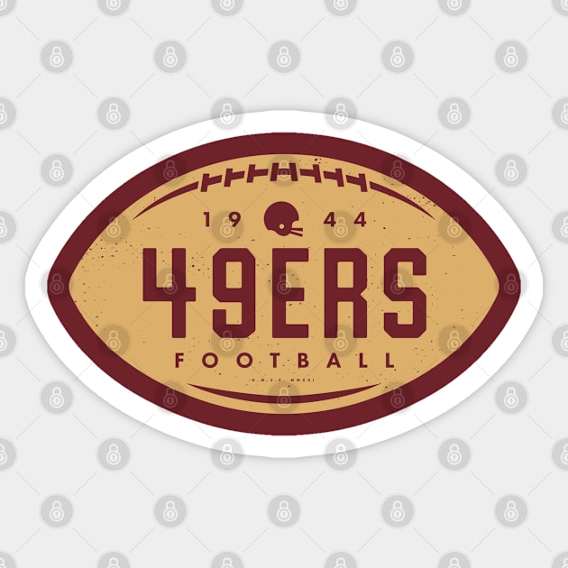 Vintage Football Shape - San Francisco 49ers (Gold 49ers Wordmark) - San  Francisco 49ers - Sticker