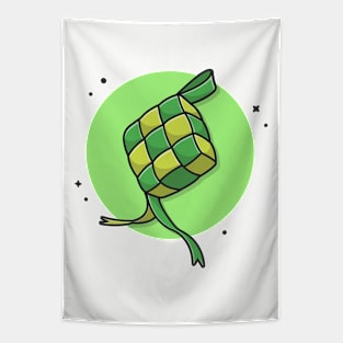 Ketupat Food Cartoon Vector Icon Illustration Tapestry