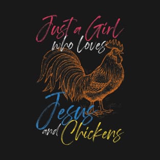 Farmer Christian Kids Chicken Farming Jesus T-Shirt
