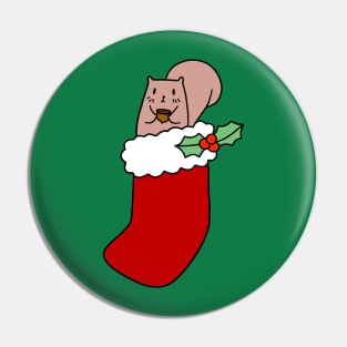 Stocking Squirrel Pin