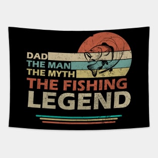 Vintage Dad The Man The Myth The Fishing Legend T Shirt Tapestry