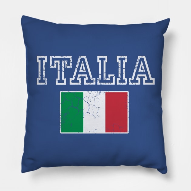 Retro Italia Flag Italian Italy Italiano Pillow by E