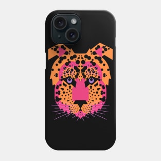 Cheetah Face, Orange and Pink Phone Case