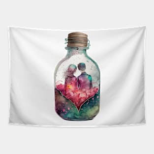 Bottle Couple Tapestry