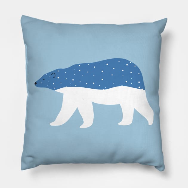 polar bear Pillow by milkyprint