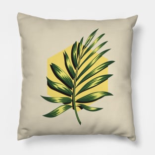 Green Palm Leaf Pillow
