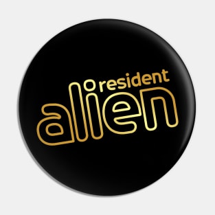 alien gold edition monoline Pin