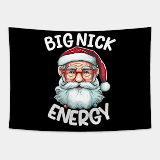 Big Nick Energy Funny Men Santa Ugly Christmas Sweater tee Tapestry