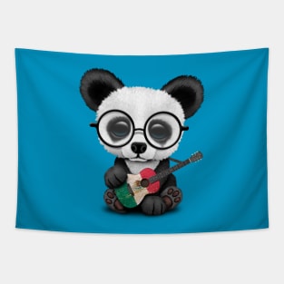 Baby Panda Playing Mexican Flag Guitar Tapestry