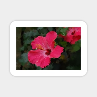 Pretty in Pink Hibiscus Flower Magnet