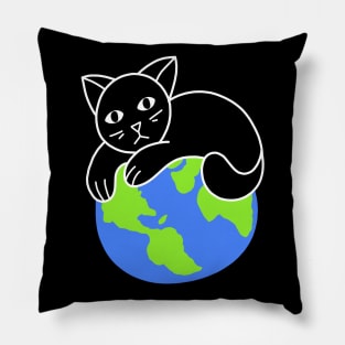 World Domination Black Cat Pillow