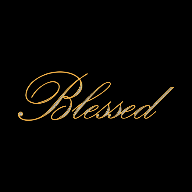 Blessed in gold with silver glitter by m2inspiration