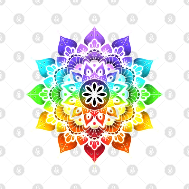 Mandala of Chakras in the 7 colors of the rainbow n°2 by AudreyJanvier