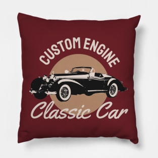 custom engine classic car Pillow