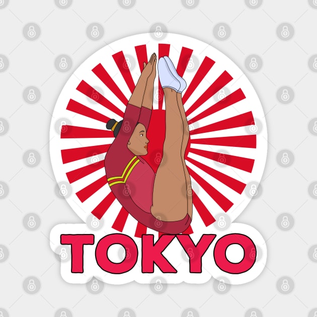 Tokyo Trampoline Gymnastics Magnet by DiegoCarvalho