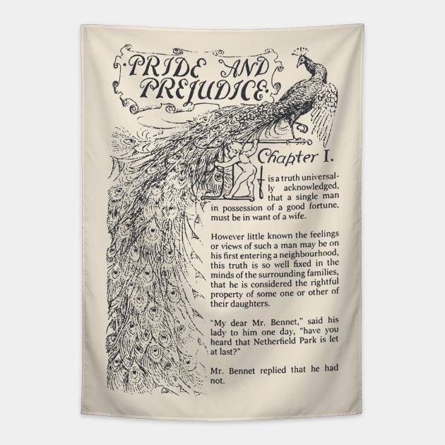 Pride and Prejudice, Jane Austen; Mr Darcy Elizabeth Bennet Tapestry by OutfittersAve