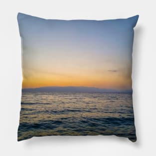 Sunset Above The Lake Horizon Pillow