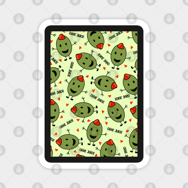 Olive Juice Pattern Magnet by Eyeballkid-