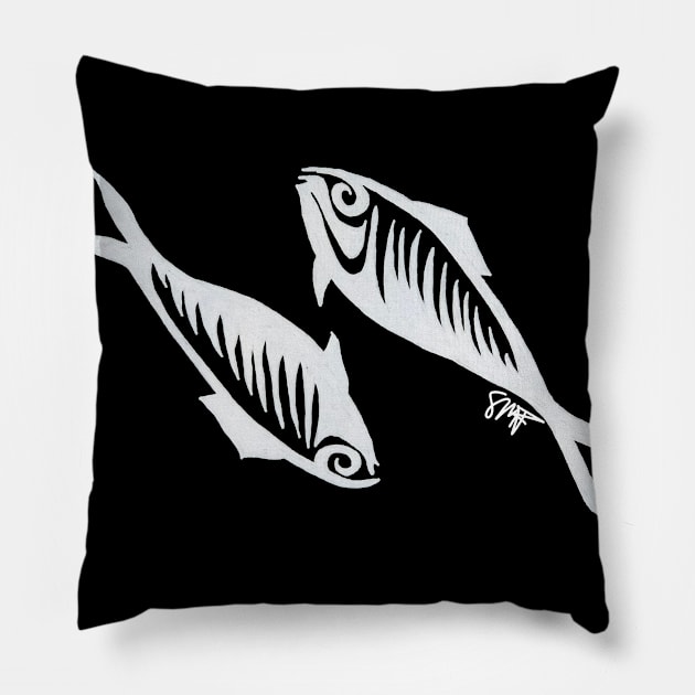 Zodiac - Pisces (neg image) Pillow by StormMiguel - SMF