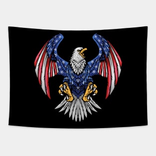 The Majestic Bald Eagle Soaring in American Pride Tapestry