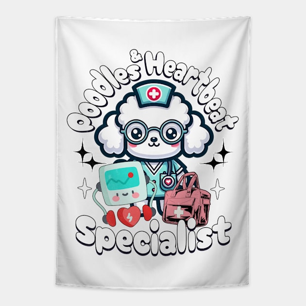 Poodles Cute - Nurse Doctors Medical Tapestry by alcoshirts