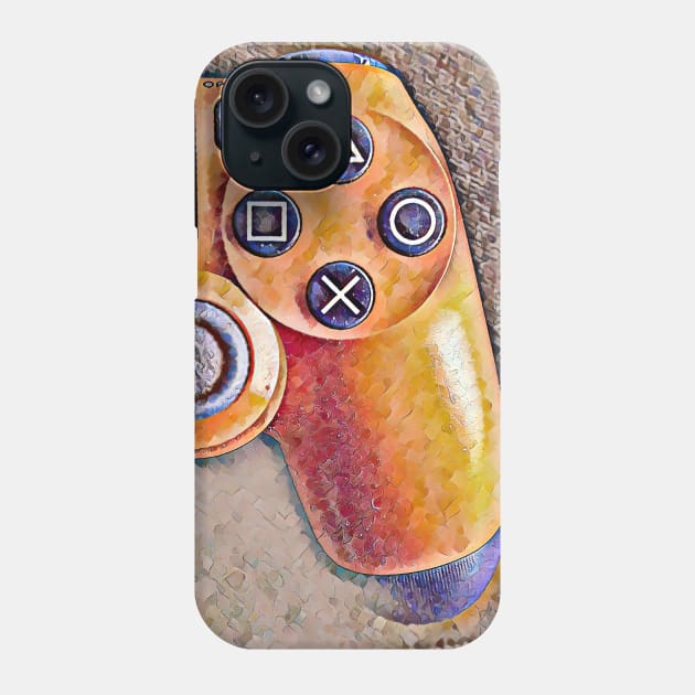 ps4 controller oil painting Phone Case by Guntah