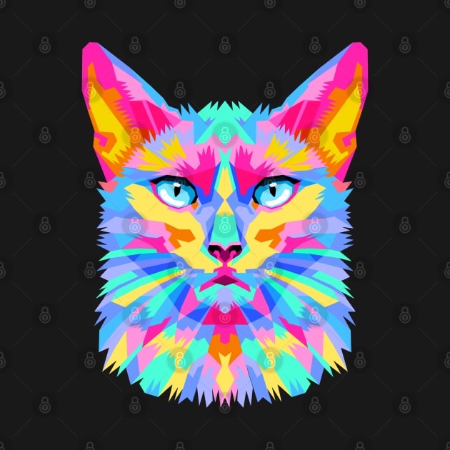 colorful cat by Heawonshop