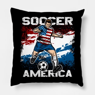 American Soccer Futbol Player Pillow