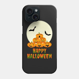 Happy Halloween Moon Pumpkins Bats Phone Case