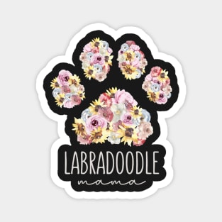 Labradoodle Mama Floral Paw Dog Mom Magnet