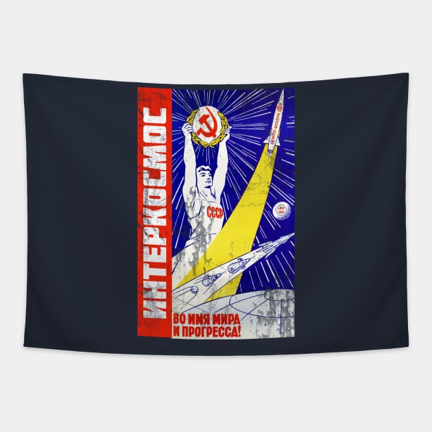 Interkosmos- Russian Space Program Tapestry by ocsling