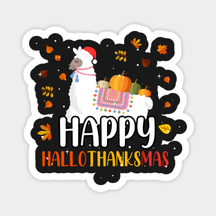 Happy Hallothanksmas / Cute Llama Happy Hallothanksmas Magnet