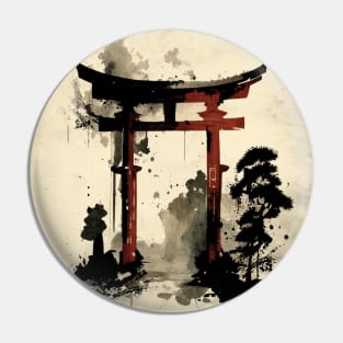 Sumi e Japanese Torii 2 Pin