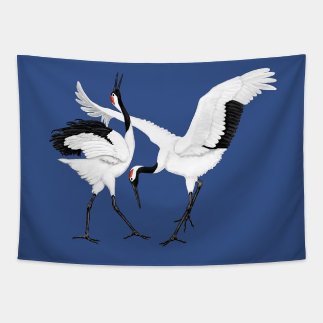 Crane dance Tapestry by rlnielsen4