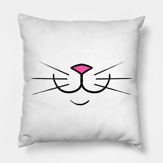 Cat Face Pillow by tabslabred