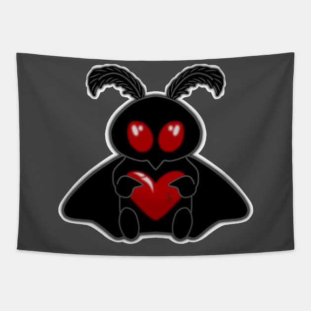 Mothman Heart Tapestry by Interdimensional Creatures