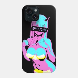 ダーリング Daringu #3 Zero Two Darling Franxx Glitch Edit Phone Case