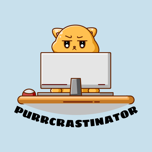 Purrcrastinator | Cute Procrastinator Pun by Allthingspunny