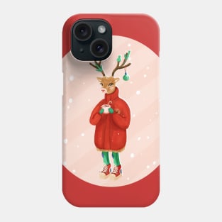 Christmas Deer Drinking cacao Phone Case