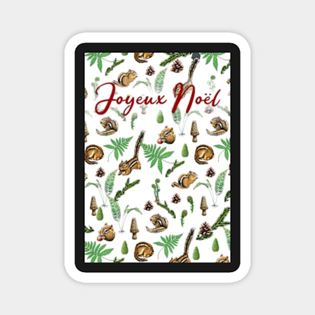 Forest Life White Background Christmas Card Magnet by rainetteillus